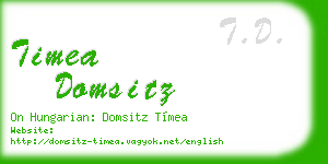 timea domsitz business card